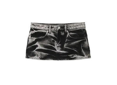 Alexander Wang Cotton Acid Wash Mini Skirt "Black Acid Crush"
