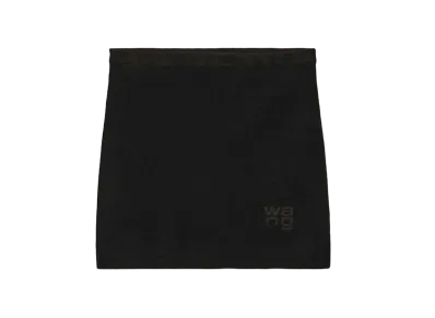 Alexander Wang Emboss Logo Chenille Mini Skirt "Black"