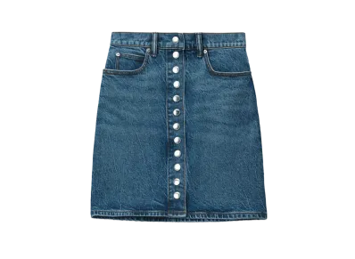 Alexander Wang Comfort Stretch Denim Super High Waist Mini Skirt "Deep Blue"