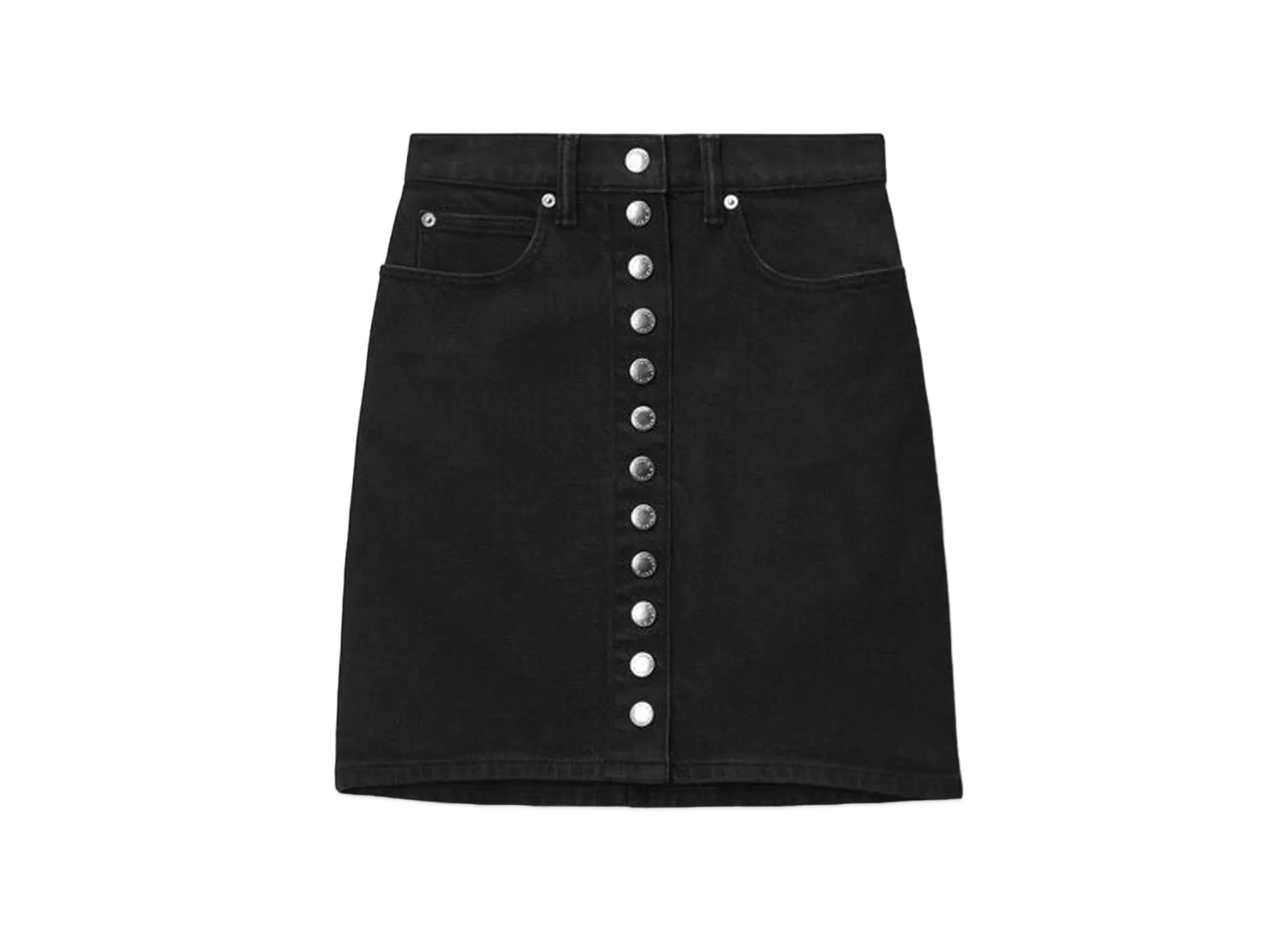 Alexander Wang Comfort Stretch Denim Super High Waist Mini Skirt "Black"