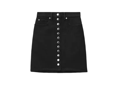Alexander Wang Comfort Stretch Denim Super High Waist Mini Skirt "Black"