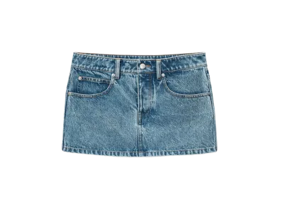 Alexander Wang Clear Hot Fix Denim Mini Dress "Vintage Light Indigo"