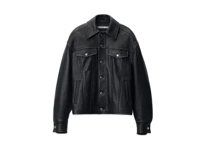 Alexander Wang Lambskin Leather Trucker Jacket "Black"