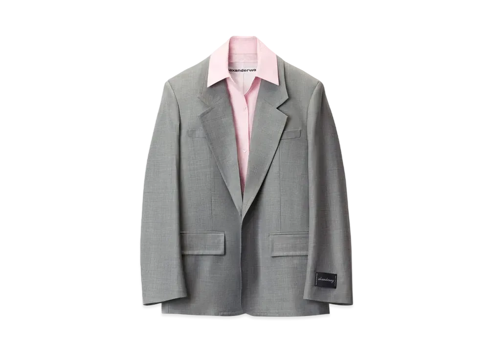 Alexander Wang Prestyle Dickie Oversize Jacket "Light Heather Gray"