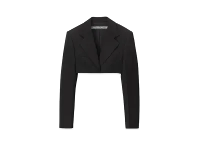 Alexander Wang Wool Tailoring Cropped Tuxedo Blazer "Black"