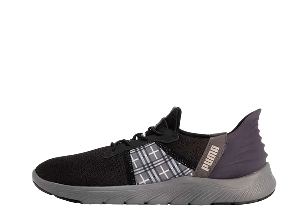 プーマ ウィメンズ ソフトライド レミ イーズインチェッカー "プーマブラック/ギャラクティックグレー"
