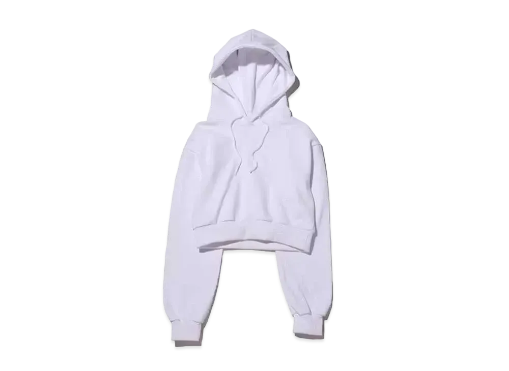 atmos pink Logo Short Hoodie "White"
