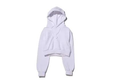 atmos pink Logo Short Hoodie "White"