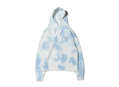 atmos pink Heart Logo Print Tie-Dye Hoodie "Blue"