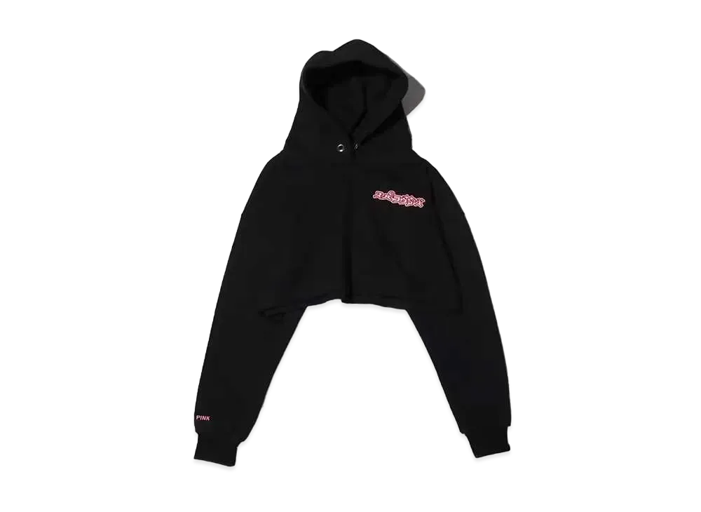 atmos pink x Super Lovers Short Take Hoodie "Black"