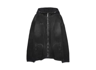 THUG CLUB Basic Emblem Denim Jacket "BLACK"