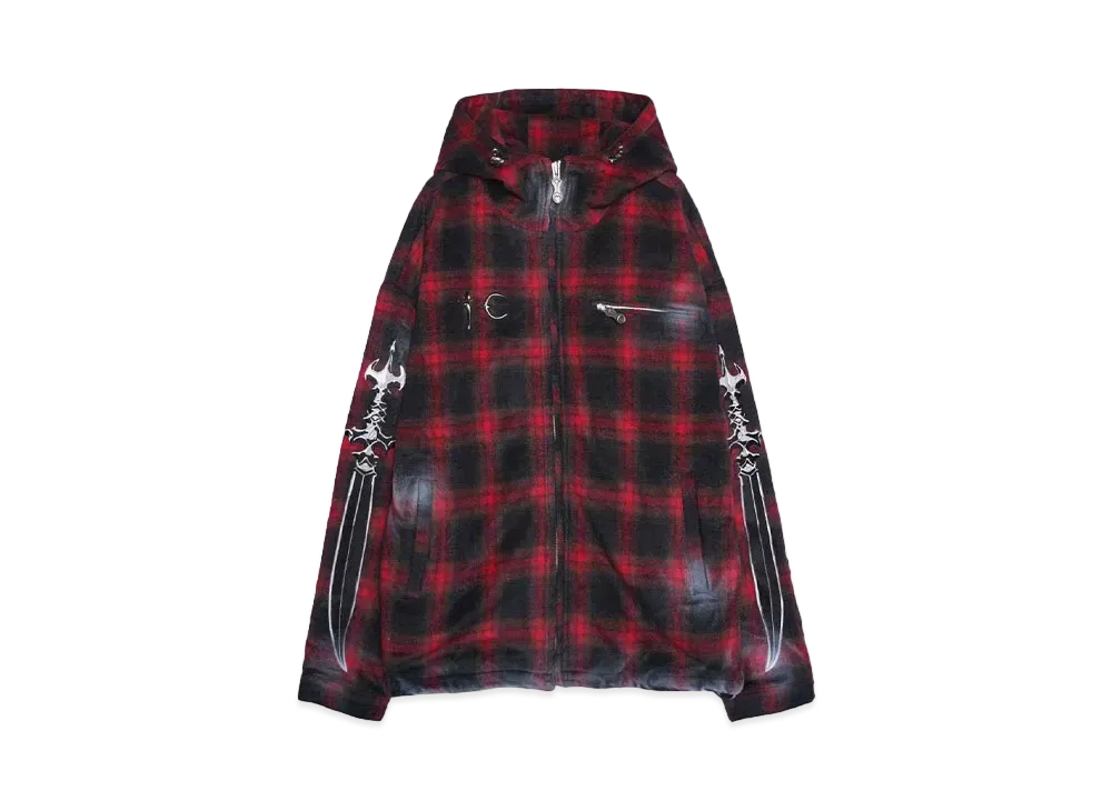 THUG CLUB Arab Sword Flannel Zip-up "RED"