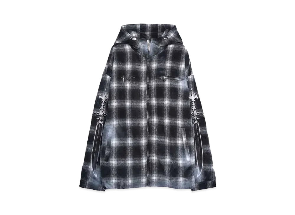 THUG CLUB Arab Sword Flannel Zip-up "BLACK"