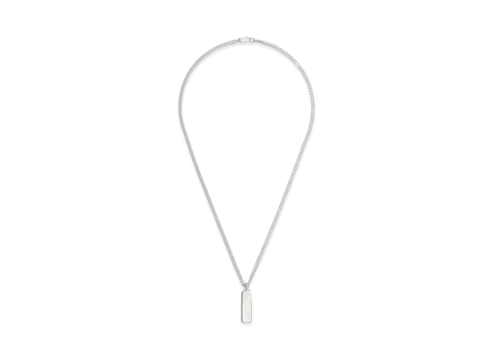 GUCCI Diagonal Interlocking G Necklace "Sterling Silver"
