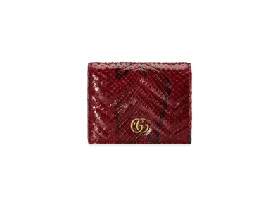 GUCCI GG Marmont Python Card Case Wallet "Red"