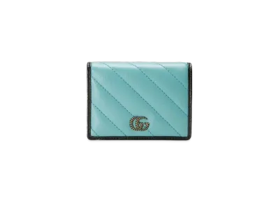 GUCCI Online Exclusive GG Marmont Card Case "Light Blue"