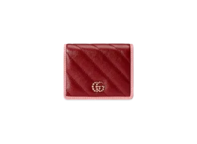 GUCCI GG Marmont Card Case Wallet "Pink/Red"