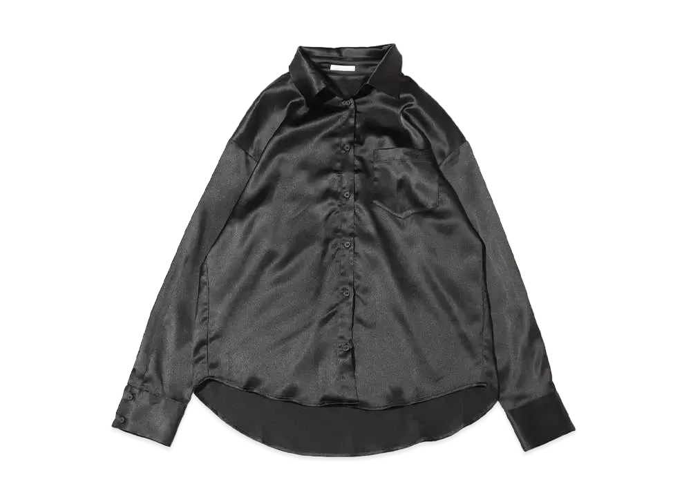 atmos pink Satin Collar Shirt "Black"