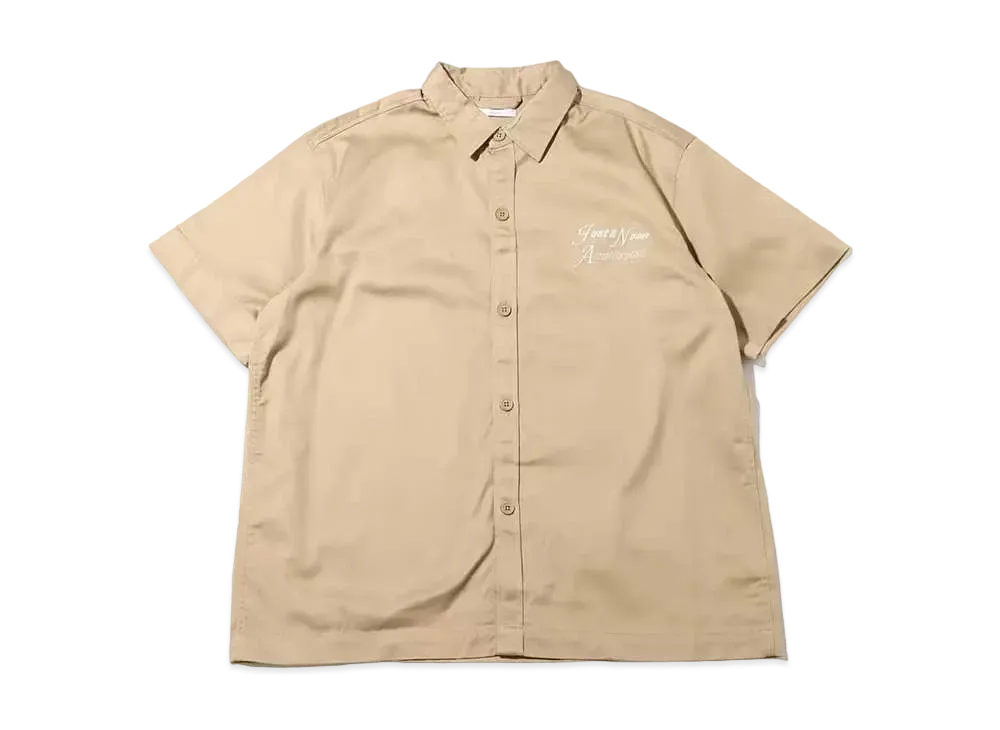 atmos pink x JUST A NOON Work Shirt "Beige"