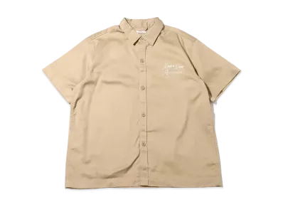atmos pink x JUST A NOON Work Shirt "Beige"