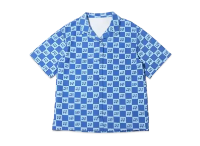 atmos pink Checkered Open Collar Shirt "Blue"