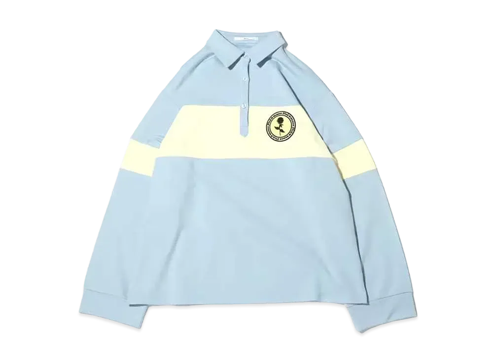 atmos pink Patch Color Scheme Rugby Shirt "Sax"