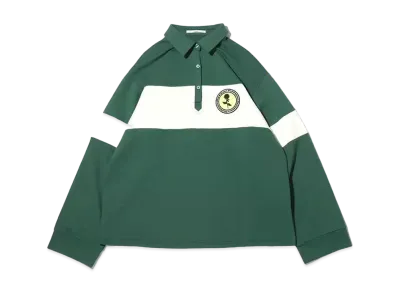 atmos pink Patch Color Scheme Rugby Shirt "Green"