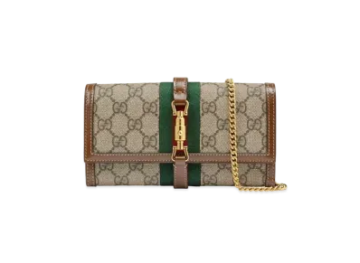 GUCCI Jackie 1961 Chain Wallet "Beige/Brown"