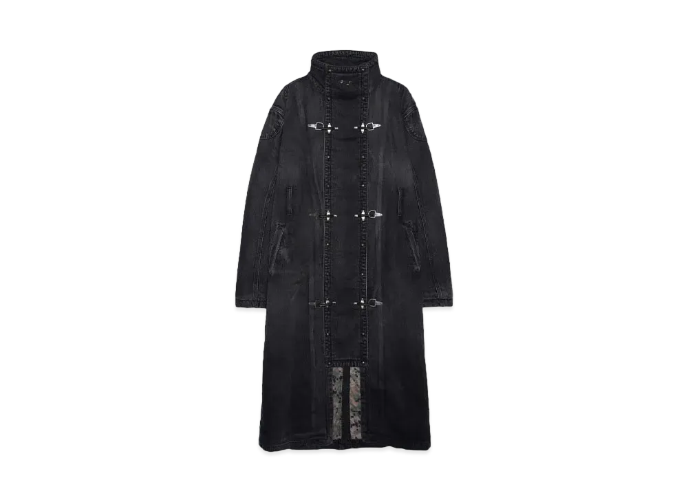THUG CLUB Bio Soldier Denim Trench Coat "BLACK"