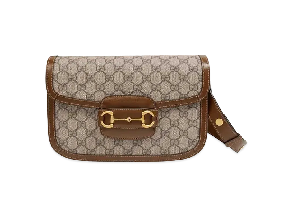 GUCCI Horsebit 1955 Shoulder Bag "GG Supreme/Brown"