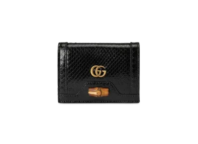 GUCCI Diana Python Card Case Wallet "Black"