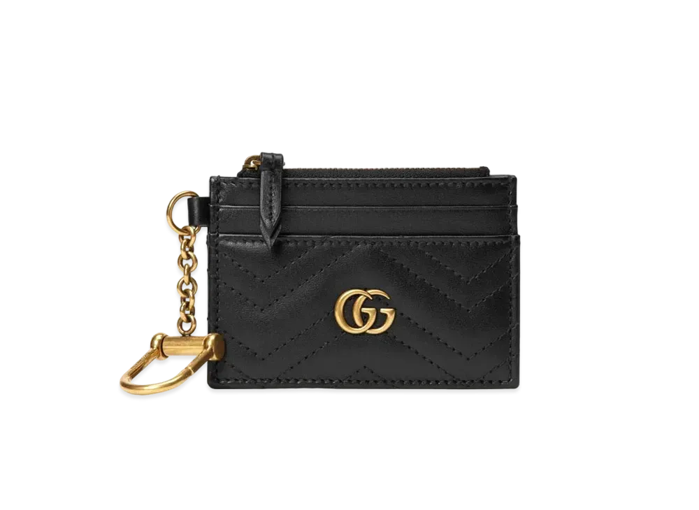 GUCCI GG Marmont Keychain Wallet "Black"
