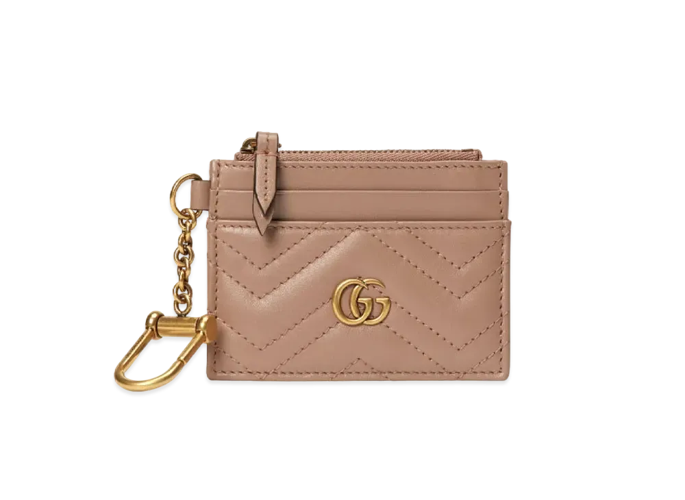 GUCCI GG Marmont Wallet With Chain "Dusty Pink"