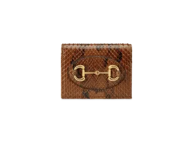 GUCCI Horsebit 1955 Python Wallet "Brown"