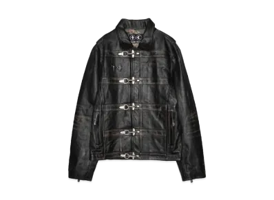 THUG CLUB Bio Soldier Leather Jacket "BLACK"