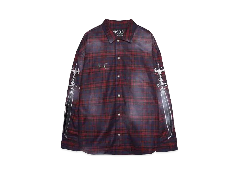 THUG CLUB Arab Sword Flannel Shirt "RED"