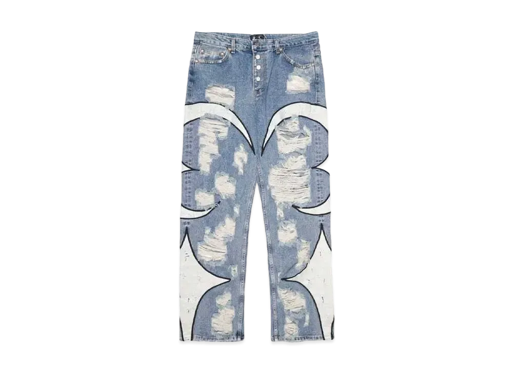 THUG CLUB TC Leather Washing Denim Pants (War Ver.) "BLUE"