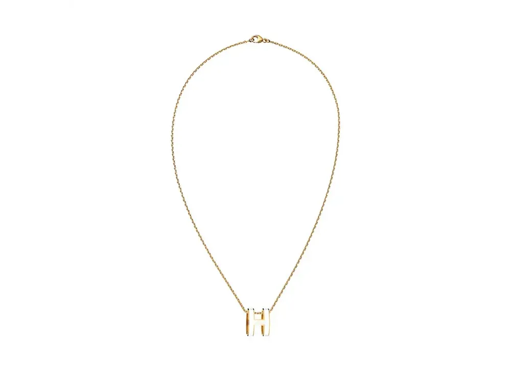 Hermes Pop H Pendant "Blanc/Gold"