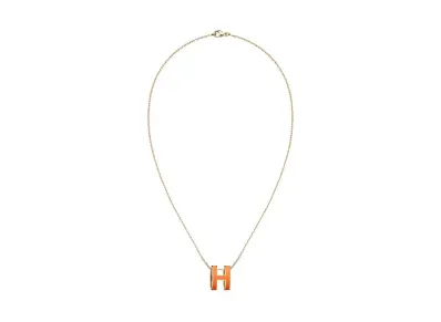 Hermes Pop H Pendant "Orange Soie/Gold"
