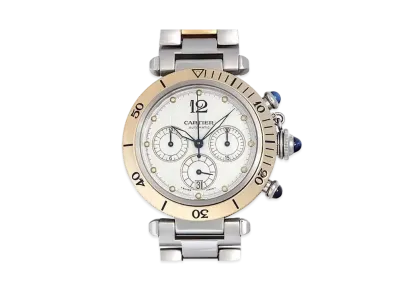 Cartier Pasha Chronograph 38mm "Silver" W31036T6