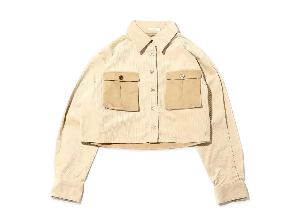 atmos pink Corduroy Cargo Shirt "Beige"