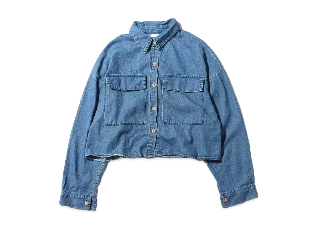 atmos pink Big Pocket Denim Shirt "Light Blue"