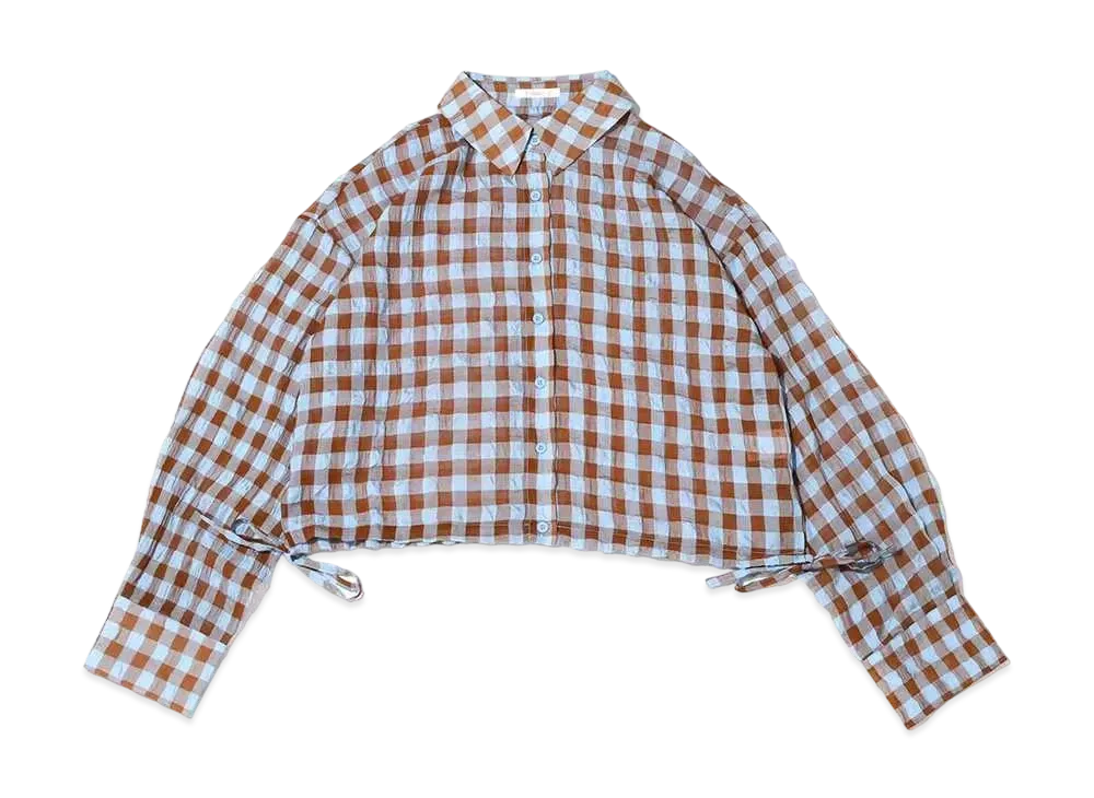 atmos pink Sheer Check Shirt "Blue"