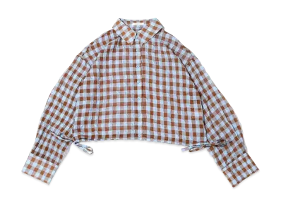 atmos pink Sheer Check Shirt "Blue"