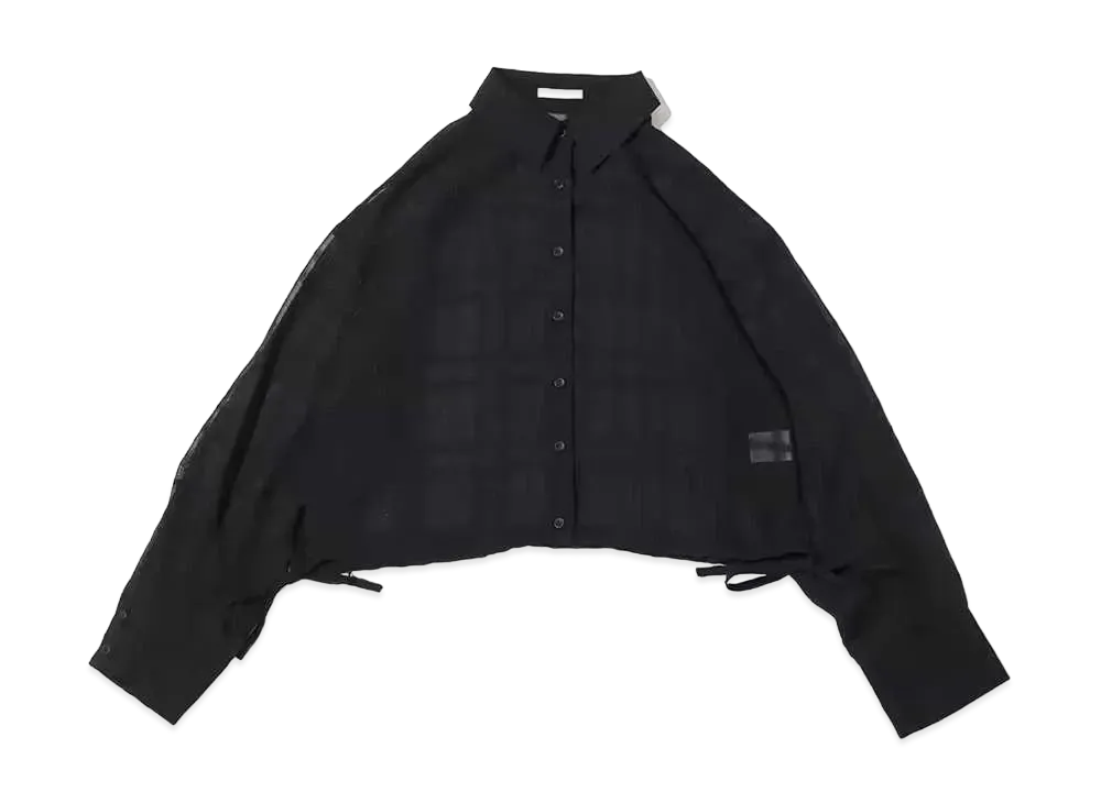 atmos pink Sheer Check Shirt "Black"