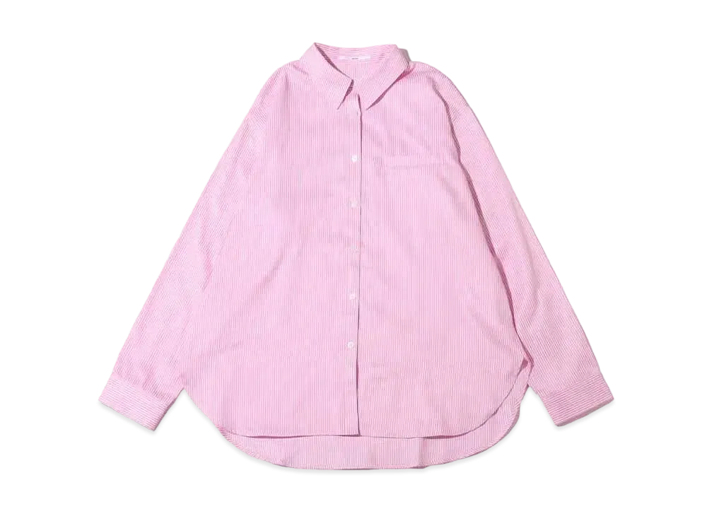 atmos pink Rhinestone Striped Shirt "Pink"
