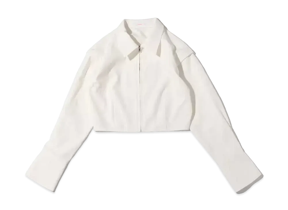 atmos pink Short Length Front Zipper Shirt "White"