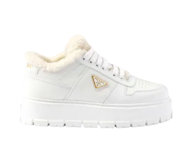 PRADA Women's Leather Sneakers "White"