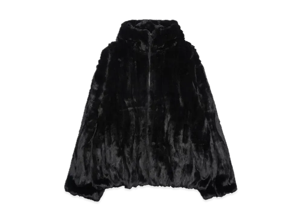 Supreme Faux Fur Hooded Jacket "Black"