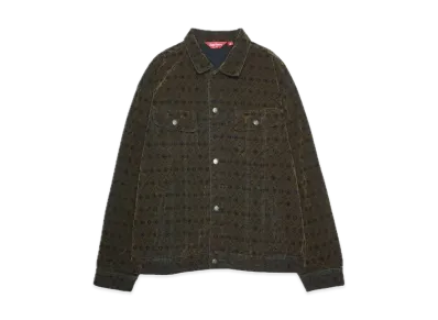 Supreme Flocked Denim Trucker Jacket "Black"